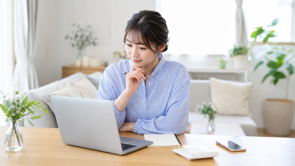 全身脱毛の値段相場をパソコンと電卓で比較する日本人女性